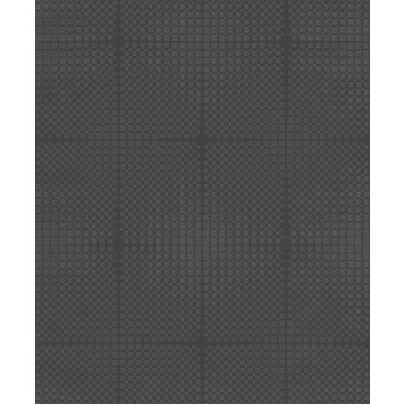 Grandeco Elune EN3201  Grafikus geometrikus négyzetek fekete antracit csillogó hatás tapéta