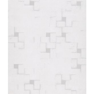   Grandeco Elune EN3301 Grafikus geometrikus elszórt négyzetek fehér szürke ezüst tapéta