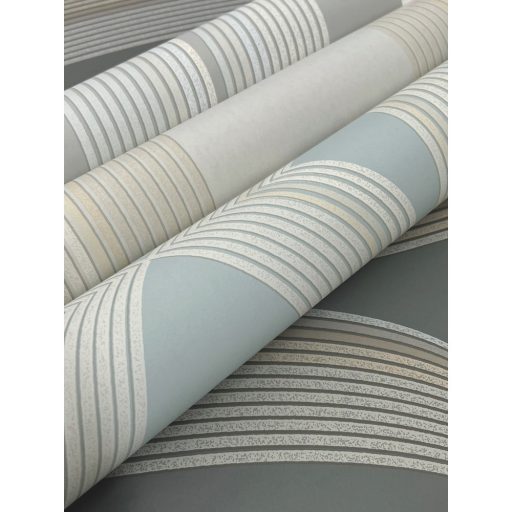 Progresszív grafikus minta túlméretes elliptikus formákkal fehér bézs szürke és szürkéskék tónus tapéta