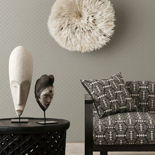 Art Deco stílusú "áttetsző" legyező mintázat csillogó minta szürkésbarna és ezüst tónus tapéta