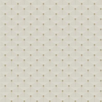   Geometriai fókuszpont - Kisméretű izgalmas elrendezésű szögletes formák mintája bézs krém és arany tónus tapéta