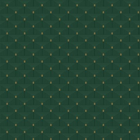 Geometriai fókuszpont - Kisméretű izgalmas elrendezésű szögletes formák mintája smaragdzöld zöld és arany tónus tapéta