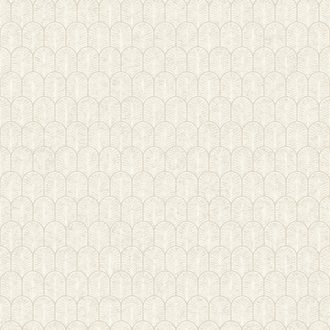   Art Deco ihlette kis legyező/pálmalevél geometriai minta világosbézs és krémszín tónus finom fény tapéta