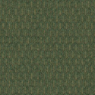   Art Deco ihlette kis legyező/pálmalevél geometriai minta smaragdzöld zöld és arany tónus finom fény tapéta