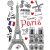  Párizs gyerekszemmel - Párizsi anzix szines grafikus falmatrica