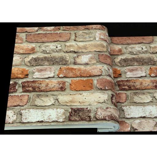 Grandeco Wanderlust WL2202/Facade FC2502 Natur/Ipari design grafikai 3D rusztikus téglaminta vörös krém barna  tapéta