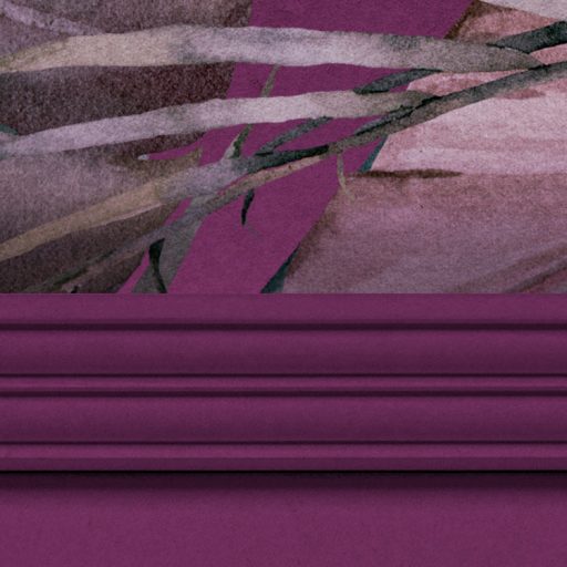 A bárónő lila szalonja! Stukkó és növények virágok varázslatos összjátéka mélylila zöld rózsaszín és pink tónus falpanel