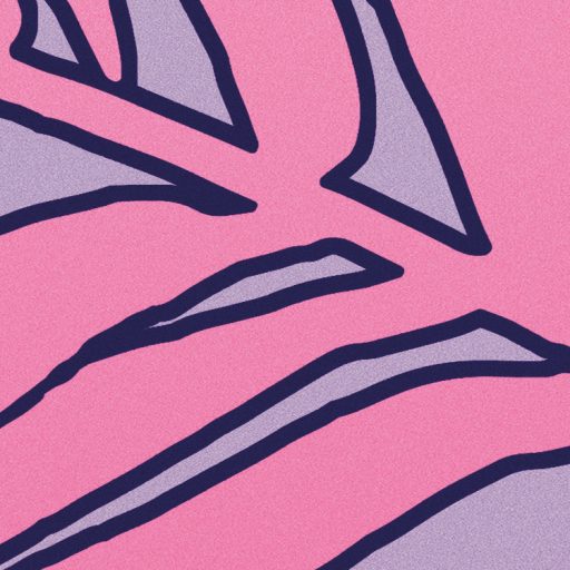 Merész színekkel energizált művészi és vibráló trópusi levélmintázat rózsaszín lila pink és narancs tónus falpanel