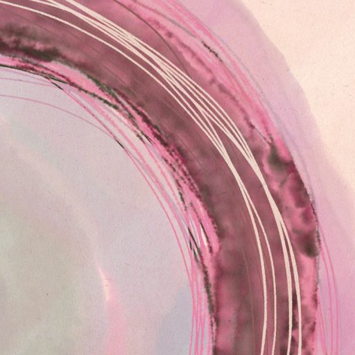 Változatos és színátmenetes formák (buborékok) játékos panorámája bézs lila sárgászöld és sokszínű tónus falpanel