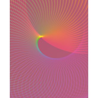   Lenyűgöző háromdimenziós absztrakt illúzió "falra teremtve" pink rózsaszín napsárga zöld kék és lila tónus falpanel