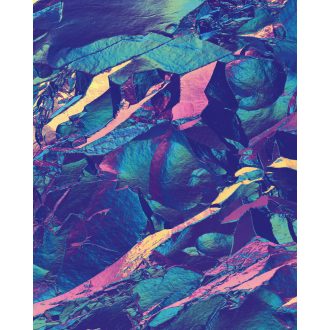   Kiérlelt és kikristályosodott háromdimenziós lenyűgöző absztrakt panoráma mélylila kék rózsaszín sárga és zöldeskék tónus falpanel