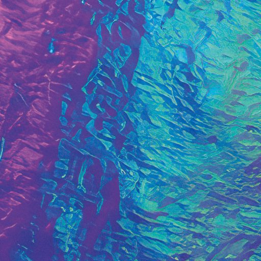 Kiérlelt és kikristályosodott háromdimenziós lenyűgöző absztrakt panoráma mélylila kék rózsaszín sárga és zöldeskék tónus falpanel