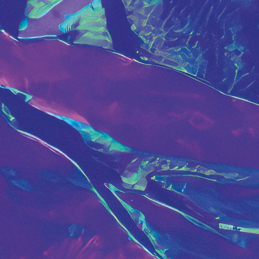 Kiérlelt és kikristályosodott háromdimenziós lenyűgöző absztrakt panoráma mélylila kék rózsaszín sárga és zöldeskék tónus falpanel