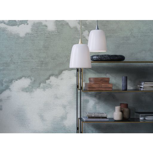 Finom felhőtenger gomolyog végig a vintage design-on kék szürkéskék felhőkék és fehér tónus falpanel