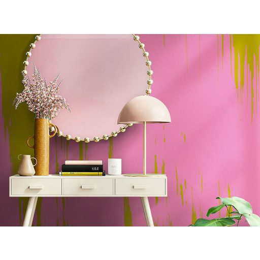 Két élénk színárnyalat fénypontot teremtő fúziója okker/aranysárga és rózsaszín/pink tónus falpanel