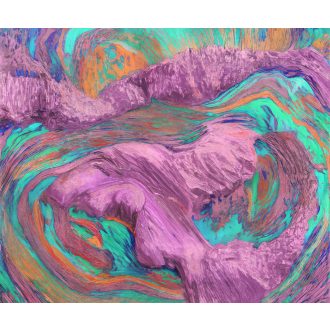   Színfolyamok örvénylő művészi mintája "különleges ecsetkezelés" lila türkizkék narancs vörös és kék tónus falpanel