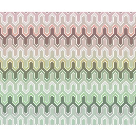 Geometrikus cikk-cakkokból álló modern stilizált minta rózsaszín bézs szürke zöld és barna tónus falpanel