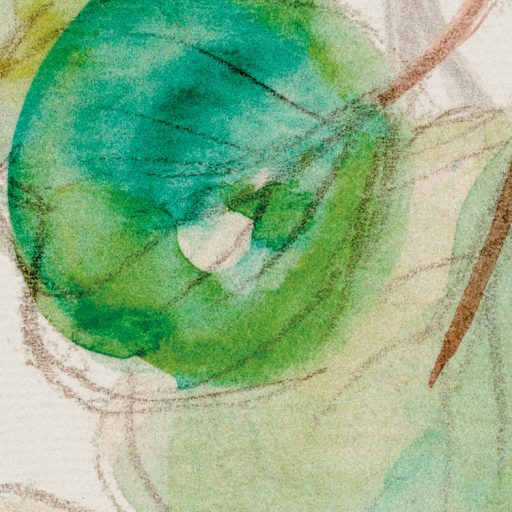 Lehajló zöld levelekből álló akvarell levélzuhatag kompozíció bézs zöld sárgászöld és barna tónus falpanel