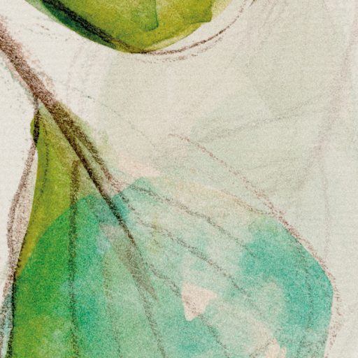 Lehajló zöld levelekből álló akvarell levélzuhatag kompozíció bézs zöld sárgászöld és barna tónus falpanel