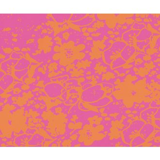   Élénk és vibráló absztrakt virágmintás design pink és narancssárga tónus falpanel