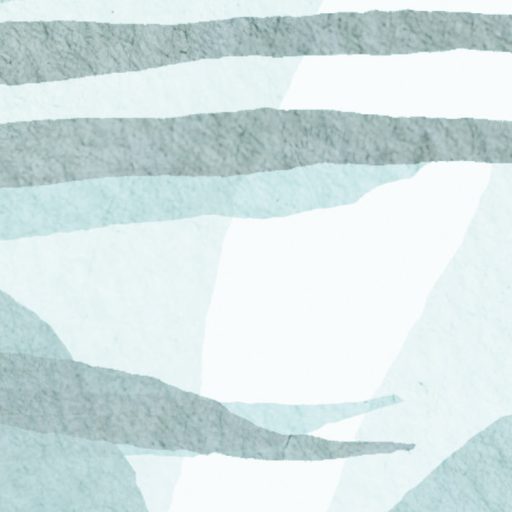 Akvarell hatású egymásba olvadó trópusi levélmintázat fehér és pasztell zöld vízkék szürkészöld tónus falpanel