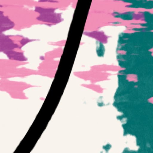 Ultramodern művészeti alkotás grafikai formák és ecsetvonások mintája krémfehér menta türkiz pink lila és fekete tónus falpanel