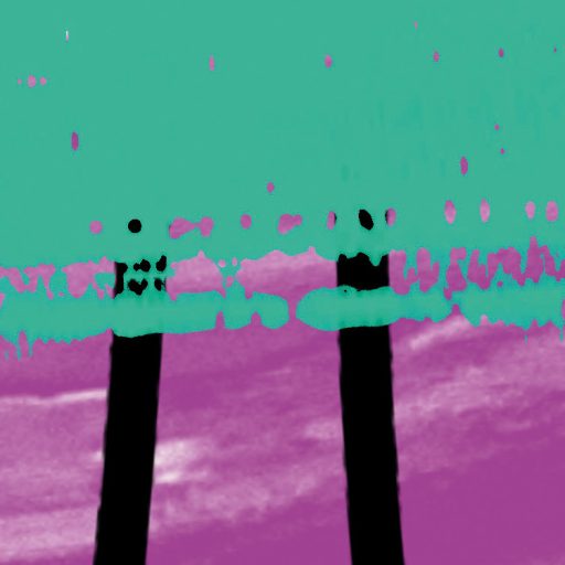 Ultramodern művészeti alkotás grafikai formák és ecsetvonások mintája krémfehér menta türkiz pink lila és fekete tónus falpanel