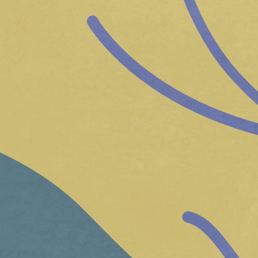 Álomszerű modern tájkép stilizált fákkal és holdfénnyel lila kék sárga zöld és rózsaszín tónus falpanel