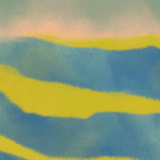 Különböző textúrákkal és mintákkal kitöltött sávokból álló játékos hullámminta korallpiros tengerkék citromsárga és mentazöld tónus falpanel