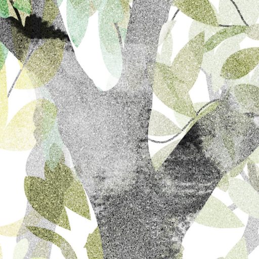 Légies akvarell hatású erdőrészlet színes lombkoronákkal fehér szürke sárga barack narancs menta és pasztellzöld tónus falpanel