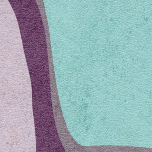 Retro a 70-es évek stílusát idéző absztrakt geometrikus mintázat szürke mélylila okker halvány türkiz zöld és bézs tónus falpanel