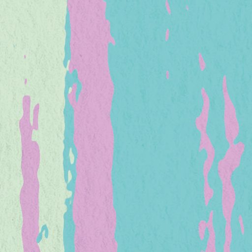 Dinamikus széles ecsetszerű vonásokkal festett absztrakt minta világos türkiz rózsaszín sárga menta narancs és lila tónus falpanel