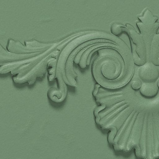 Barokk stílusú enteriőr élénk trópusi virágmintával feldobva mélyzöld lila/bíbor és rózsaszín/magenta tónus falpanel