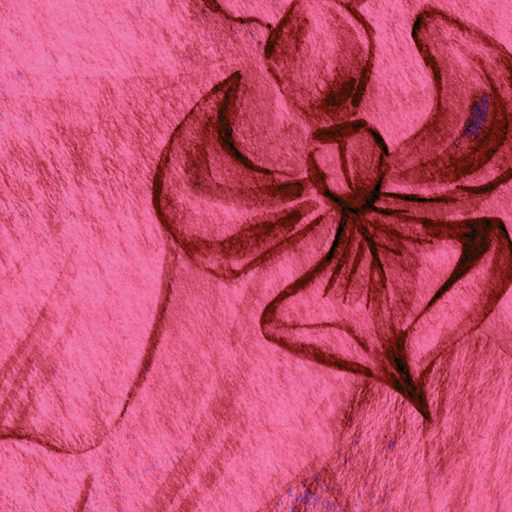 Barokk stílusú enteriőr élénk trópusi virágmintával feldobva mélyzöld lila/bíbor és rózsaszín/magenta tónus falpanel