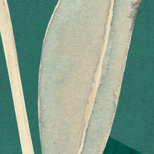 Kifinomult botanikai ihletésű minta egy trópusi kert kompozíciója erdőzöld menta korall/lazac fehér és levendula tónus falpanel