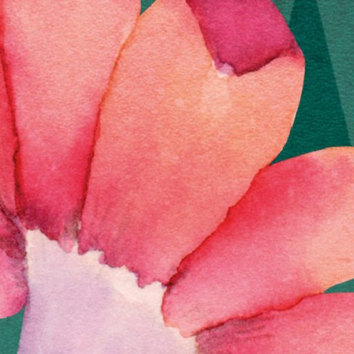 Kifinomult botanikai ihletésű minta egy trópusi kert kompozíciója erdőzöld menta korall/lazac fehér és levendula tónus falpanel