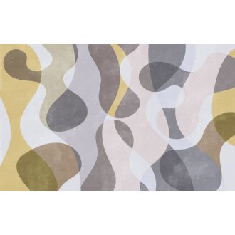   Összeolvadó formák és harmonikus színek álomszerű összjátéka fehér lágy sárga szürke és lila árnyalatok falpanel