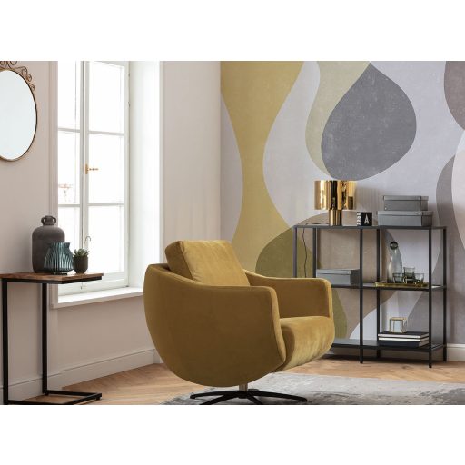 Összeolvadó formák és harmonikus színek álomszerű összjátéka fehér lágy sárga szürke és lila árnyalatok falpanel