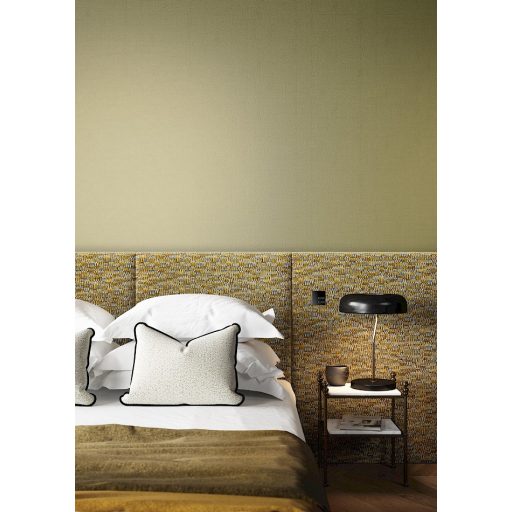 Finoman szőtt lenvászon struktúra tapintási mélységgel sápadt olajzöld/khakizöld tónus tapéta
