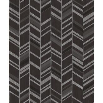   Csillogás és geometria! Glitteres chevron mintázat éjfekete antracit és fénylő ezüst tónus tapéta