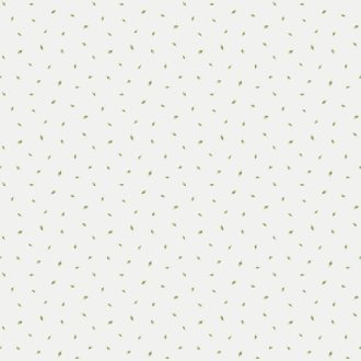   Apró levelek lágyan lebegő ritmusos mintája lágy krém/krémfehér és zöld tónus tapéta