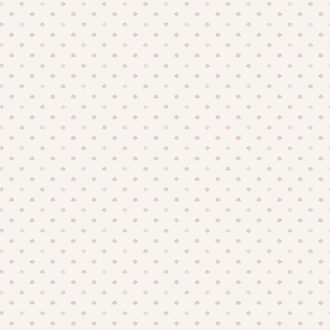   Kifinomult vintage minta a Fleur de Lis jegyében apró stilizált liliomok sora krémfehér lágy rózsaszín és zöldes-bézs tónus tapéta