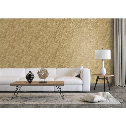 Márványba öntött drámai élmények! Valósághű ábrázolású design aranysárga aranybarna és arany tónus fémes hatás tapéta