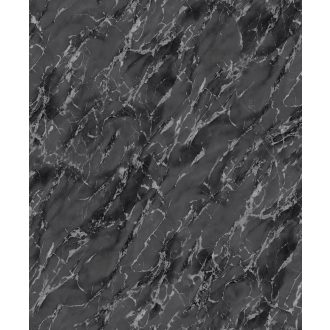   Márványba öntött drámai élmények! Valósághű ábrázolású design sötétszürke/antracit/szénfekete és ezüst tónus fémes hatás tapéta