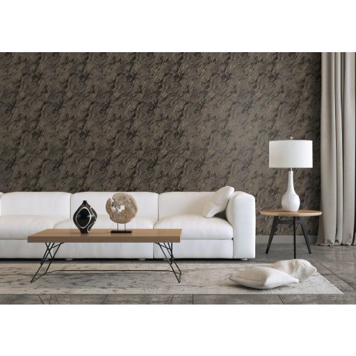 Márványba öntött drámai élmények! Valósághű ábrázolású design szürke szürkésbarna antracit és arany tónus fémes hatás tapéta