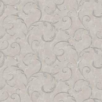   Klasszikus finoman rajzolt elegáns vintage indaminta szürke ezüstszürke és ezüst tónus finom fémes hatás tapéta
