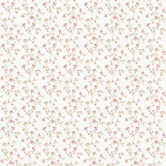   Kifejezetten nőies finom virágminta a kecsesség botanikai szinonímája porcellánfehér rózsaszín és zöld tónus tapéta