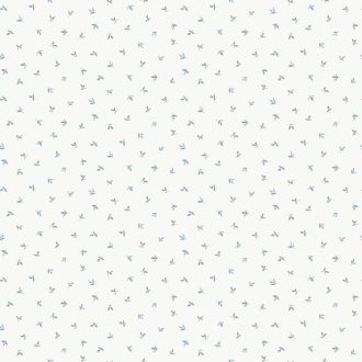   Apró levélkék felhötlen tánca - természetes mikrominta fehér és kék tónus tapéta