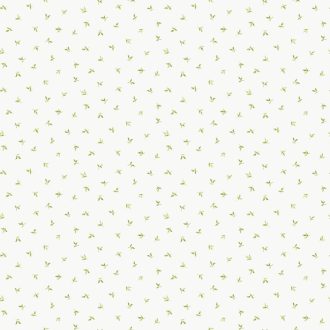   Apró levélkék felhőtlen tánca - természetes mikrominta fehér és finom zöld tónus tapéta