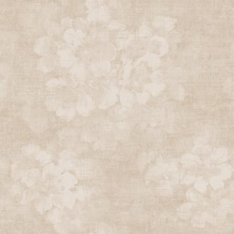   Elegáns virágminta fémes díszítéssel elmosódott háttéren bézs világosbarna és fehér/fehérezüst tónus tapéta